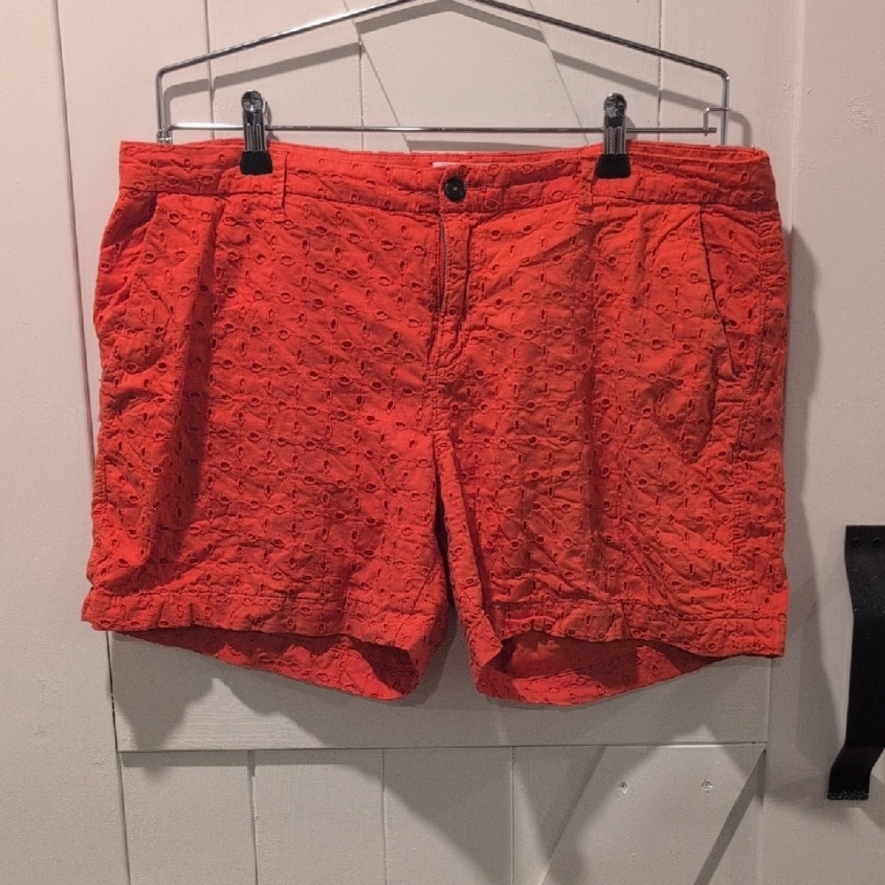 Old Navy Orange Eyelet Shorts with Lightweight Fabric Size 12 Regular